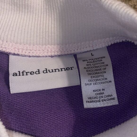 Vintage Alfred Dunner Embroidered Beaded Floral Faux Turtleneck Sweatshirt - Picture 7 of 9